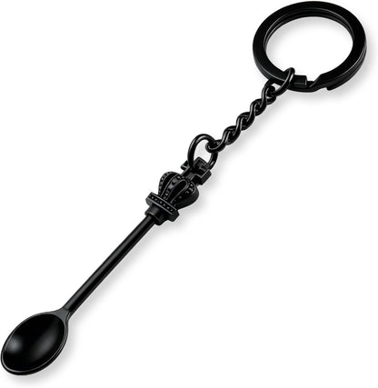 8 Pack Small Measuring Tools Spoon Keychain with Split Key Rings, Metal Mini Powder Spoons for Medicine, Pill Bottle, Craft, Partty (Multicolor, Tiny)