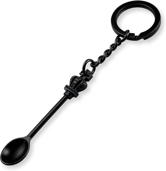 8 Pack Small Measuring Tools Spoon Keychain with Split Key Rings, Metal Mini Powder Spoons for Medicine, Pill Bottle, Craft, Partty (Multicolor, Tiny)