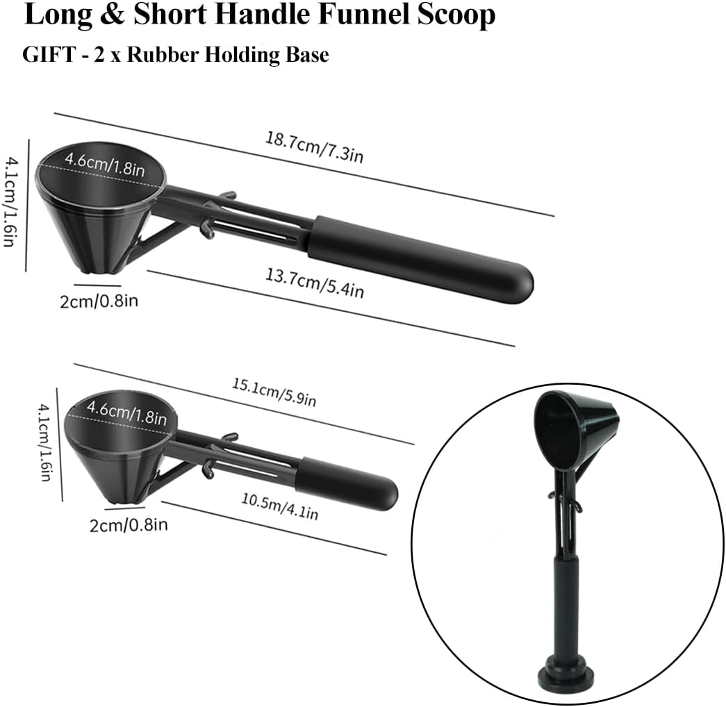 Measuring Scoop with Funnel for Filling Water Bottles with Protein Powder Milk Powder Filling Resuable K Cup Coffee Capsule with Coffee Grounds