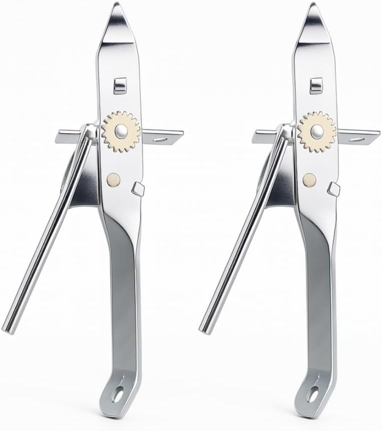 Can Opener Heavy Duty Stainless Steel Smooth Edge Manual Can Opener and Bottle Openers, Soft Comfortable Handle, Oversized Handheld Turn Knob, US Designed Multifunctional Kitchen Tool, 2 pack,