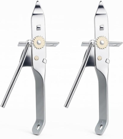 Can Opener Heavy Duty Stainless Steel Smooth Edge Manual Can Opener and Bottle Openers, Soft Comfortable Handle, Oversized Handheld Turn Knob, US Designed Multifunctional Kitchen Tool, 2 pack,