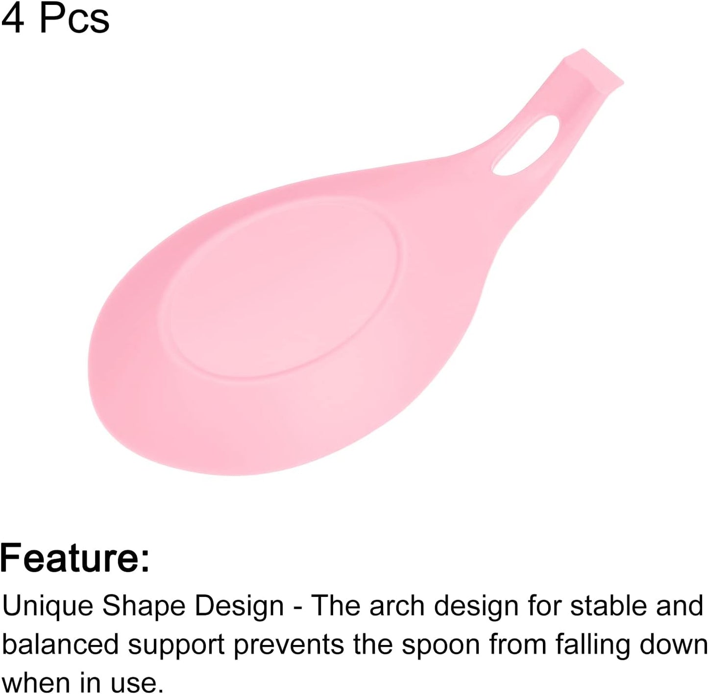 uxcell Silicone Spoon Rest, 7.68" x 3.74" Heat Resistant Kitchen Utensil Holder Spatula Ladle Rest for Counter Stove Top, Black 8Pcs