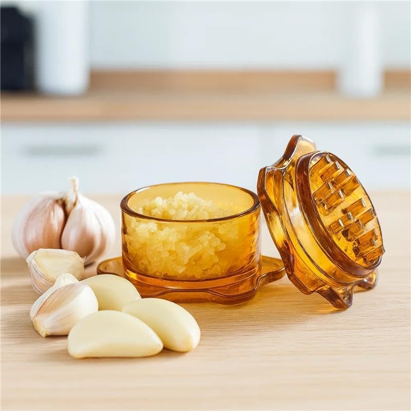 Angel’s Peel Lounge Grlic Mincer Manual Garlic for Quick Meal Preparation - Kitchen Tools for Mincing Grlic, Ginger, Herbs, Nuts (Clear Color)