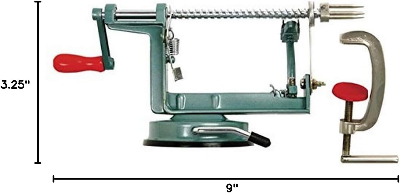 Norpro Apple Master-Apple, Potato, Parer, Slicer & Corer with Vacuum Base & Clamp,Red