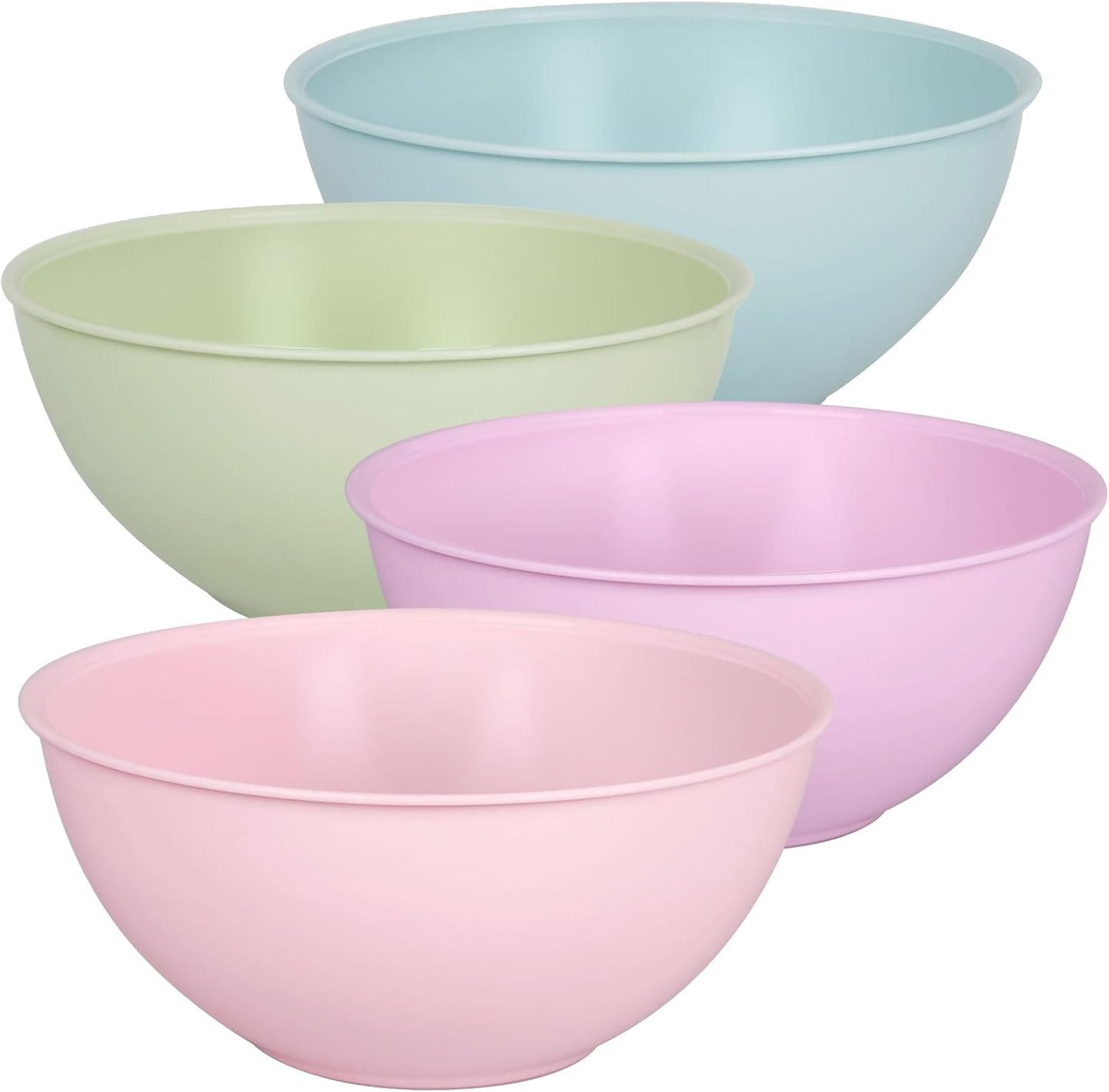 Greentainer 4-Piece Plastic Mixing Bowl Set with Lids for Kitchen, 67oz Lightweight Storage Bowls, Large Salad Bowls for Baking, Prepping, Cooking and Serving Food, Dishwasher & Microwave Safe