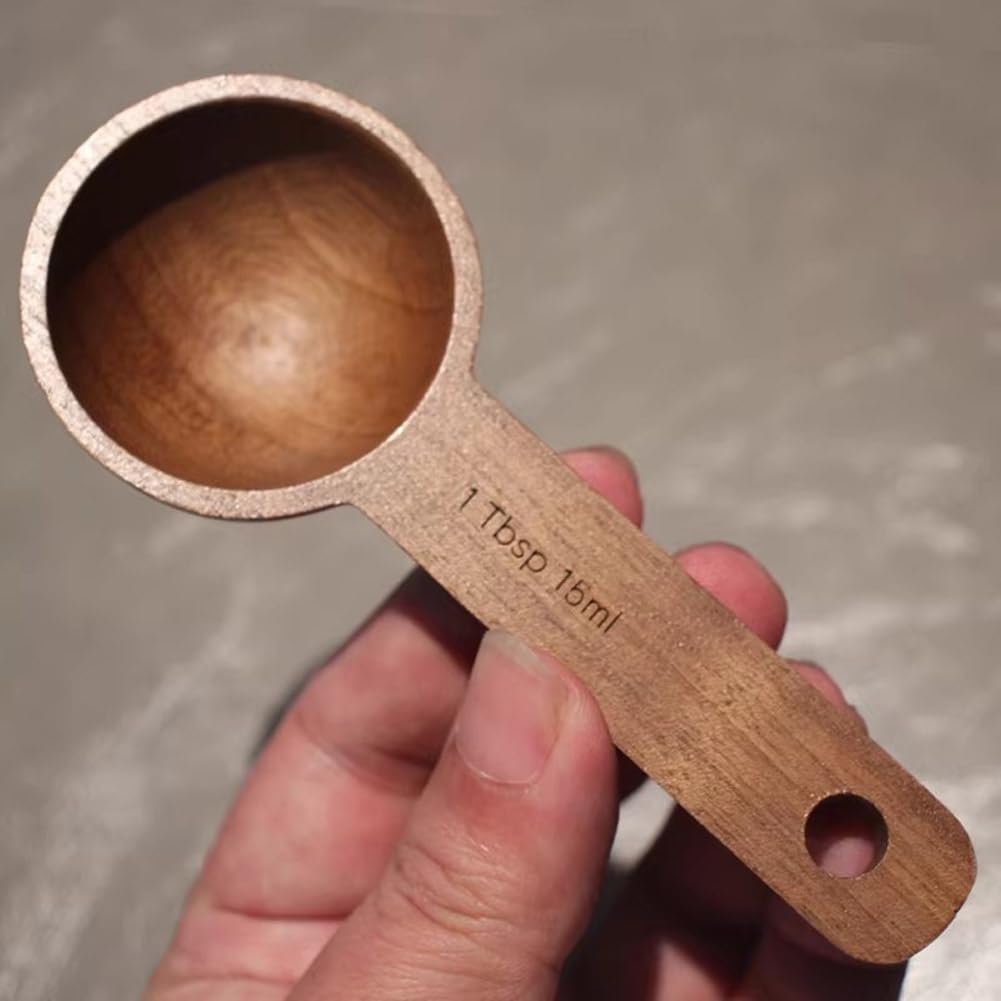 Beech Wooden Coffee Scoop - 15ml Tablespoon Measuring Spoon for Coffee Grounds, Whole Beans, or Tea - Home Kitchen Accessories (1 Pack)