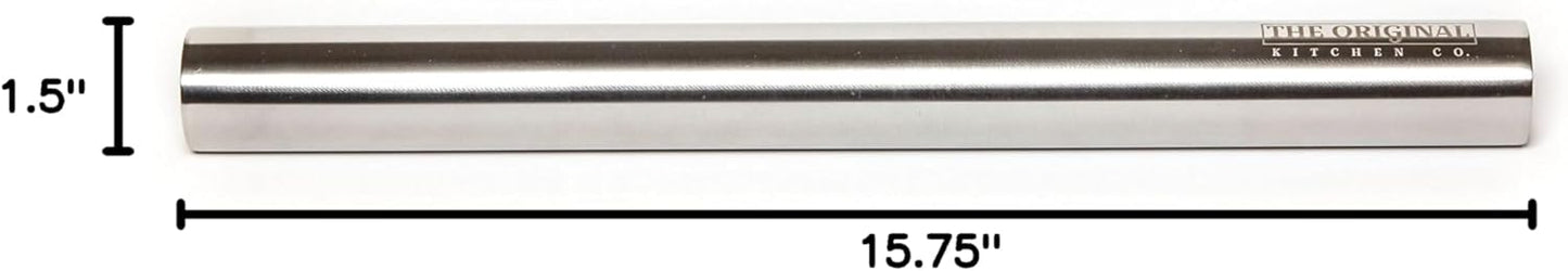 The Original Stainless Steel Rolling Pin Featuring a Non-Stick Surface Perfect for Making Pasta, Cookies, Ravioli and Pizza