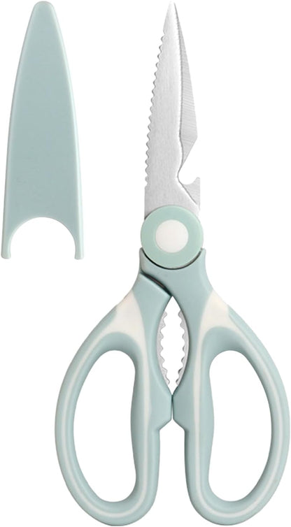 NileHome Kitchen Scissors, Stainless Steel Scissors All Purpose Heavy Duty, Kitchen Scissors for Food Dishwasher Safe, Kitchen Shears for Kitchen Meat Chicken Fish Poultry Herb Bread (Blue)
