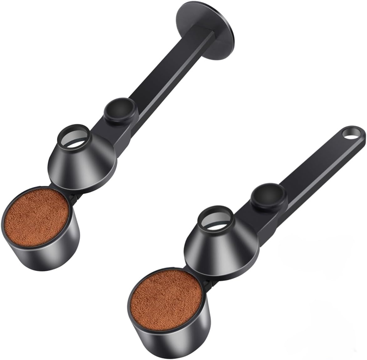 Coffee Scoop 2Tbsp & 51mm Espresso Tamper - BPA-Free PCTG Scoop Funnel, Fits K-Cups, Precise Measuring for Coffee/Protein/Powder/Hot Cocoa & Formula Dispensers (Black 1Pack)