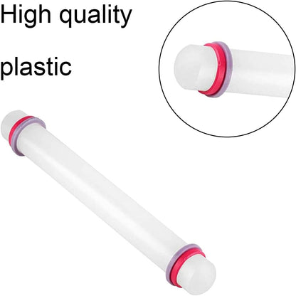 2 Pcs Adjustable Rolling Pin with Removable Rings Non Stick Fondant 9 Inch Rolling Pin for Dumpling Dough Roller Baking Dough Pizza Pie Pastries Pasta Cookies