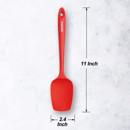 Silicone Spatula Set, High Heat Resistan Rubber Spoon Spatula, Non-Stick Spoonula with Seamless One Piece Design, Flexible Scrapers Baking Mixing Tool,3 Pack, Black