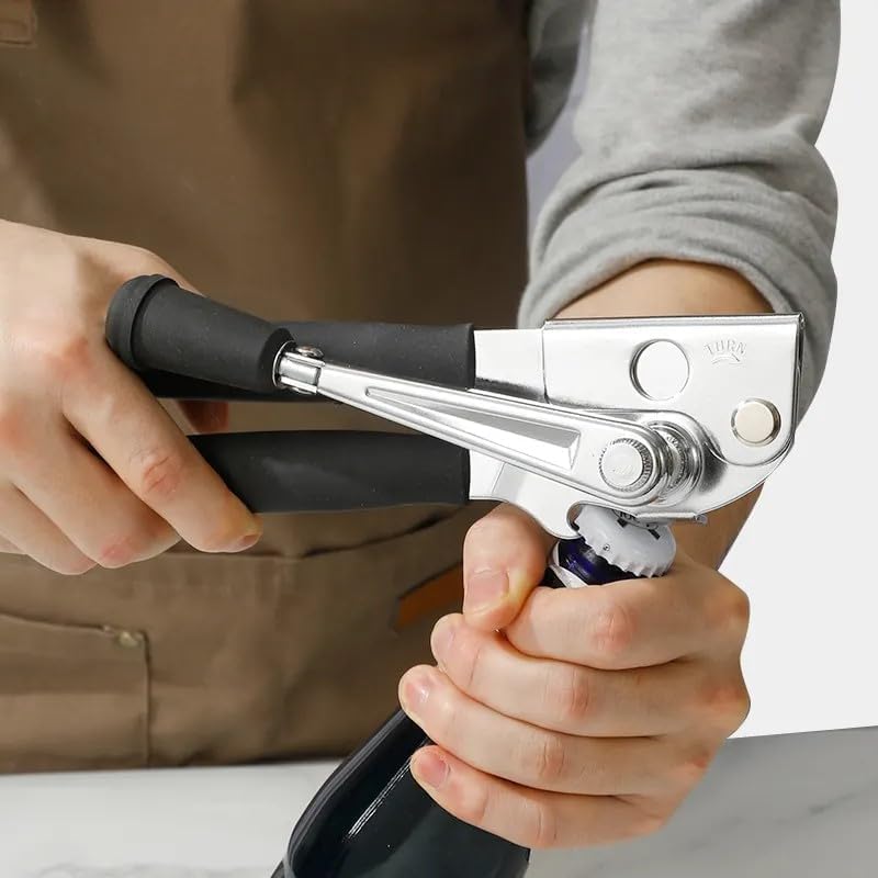 Heavy Duty Commercial Can Opener - Manual Hand Held - Industrial for Big Cans - Easy Crank, Abridor