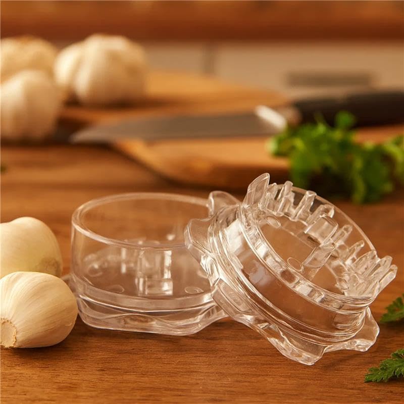 Angel’s Peel Lounge Grlic Mincer Manual Garlic for Quick Meal Preparation - Kitchen Tools for Mincing Grlic, Ginger, Herbs, Nuts (Clear Color)