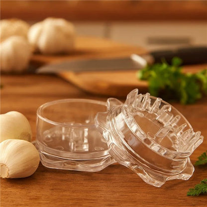 Angel’s Peel Lounge Grlic Mincer Manual Garlic for Quick Meal Preparation - Kitchen Tools for Mincing Grlic, Ginger, Herbs, Nuts (Clear Color)