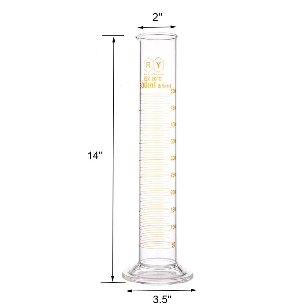 100 mL Glass Graduated Cylinder Measuring Single Metric Scale 2 Pcs with Brush (Pack of 2) … (100ml-2)