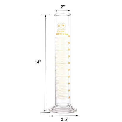 100 mL Glass Graduated Cylinder Measuring Single Metric Scale 2 Pcs with Brush (Pack of 2) … (100ml-2)