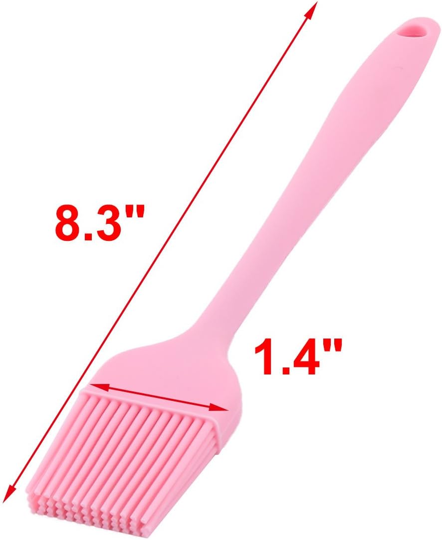 uxcell Silicone Family Bakery Cookie Cake Baking Tool Cream Butter Pastry Brush Pink