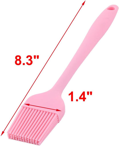 uxcell Silicone Family Bakery Cookie Cake Baking Tool Cream Butter Pastry Brush Pink