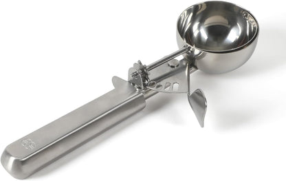 Calphalon Cookie Scoop, Stainless Steel Trigger Scoop for Cookie Dough, Ice Cream & Batter, Portion Control Kitchen Scoop with Release Mechanism, Taupe
