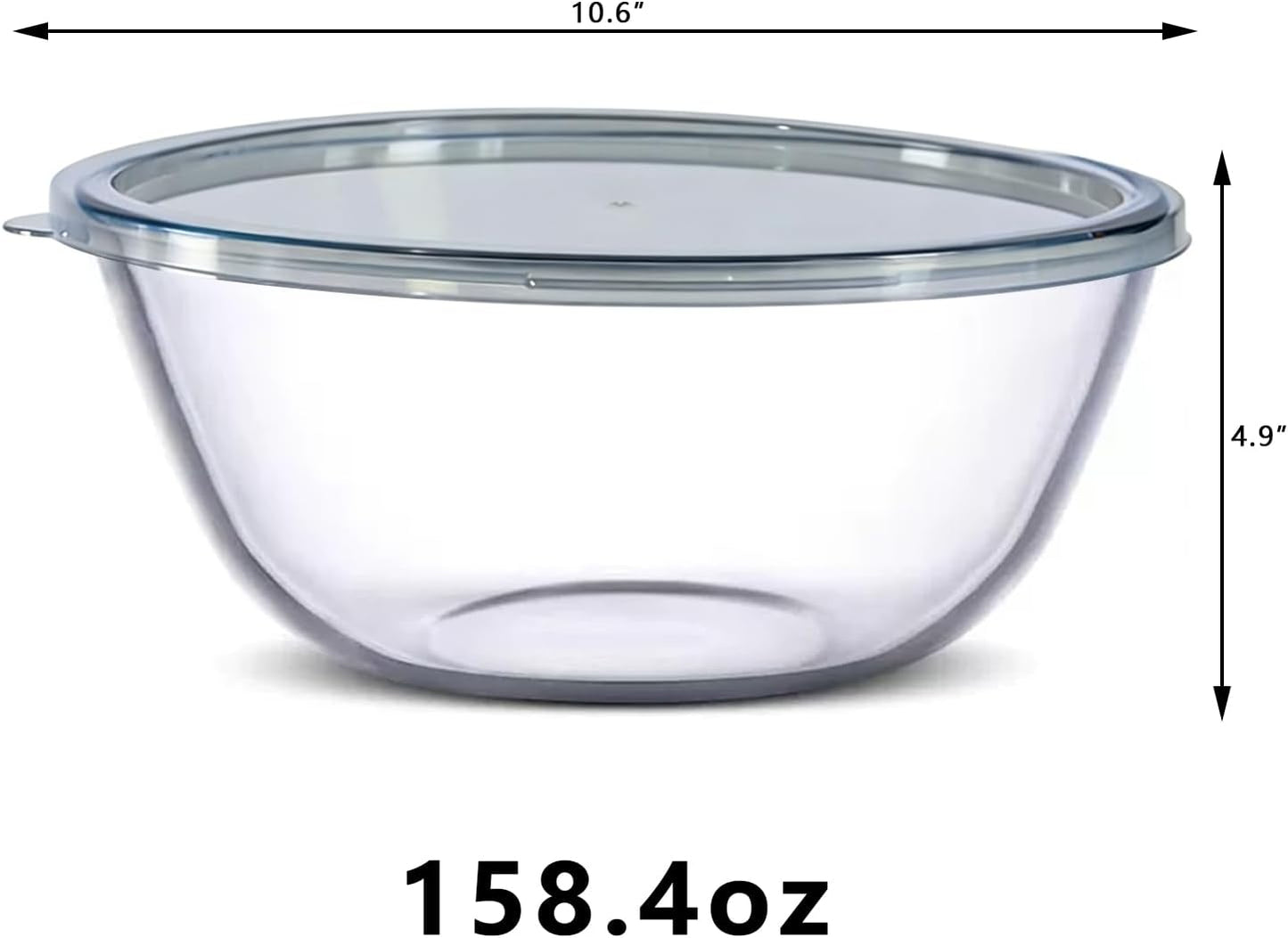 6.3 Quart Large Glass Bowl for Bread Making-Glass Mixing Bowl for Sourdough Bread with Lid, Clear Breads Proofing Bowl with Covers, Ideal for Kitchen, Storage