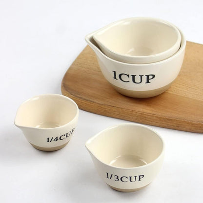Ceramic Milk Measuring Cup Egg Measuring Bowl Baking Bowl, set of 4