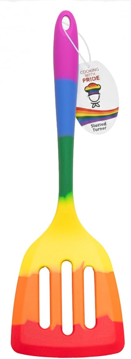 Cooking With Pride Non-Stick Pastry Brush, Heat-Safe Silicone With Iron Core, 8.5-Inch