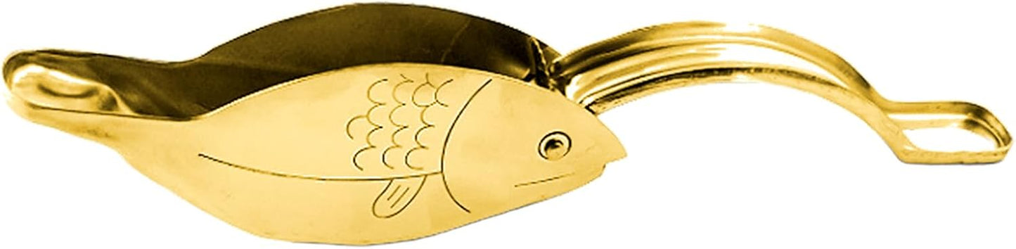 Fish Shape Lemon Squeezer, Stainless Steel Manual Lemon Juicer, Portable Lime Citrus, Heavy Duty Manual Squeeze Hand Press Juice for Cocktails Drinks Cooking (Gold)