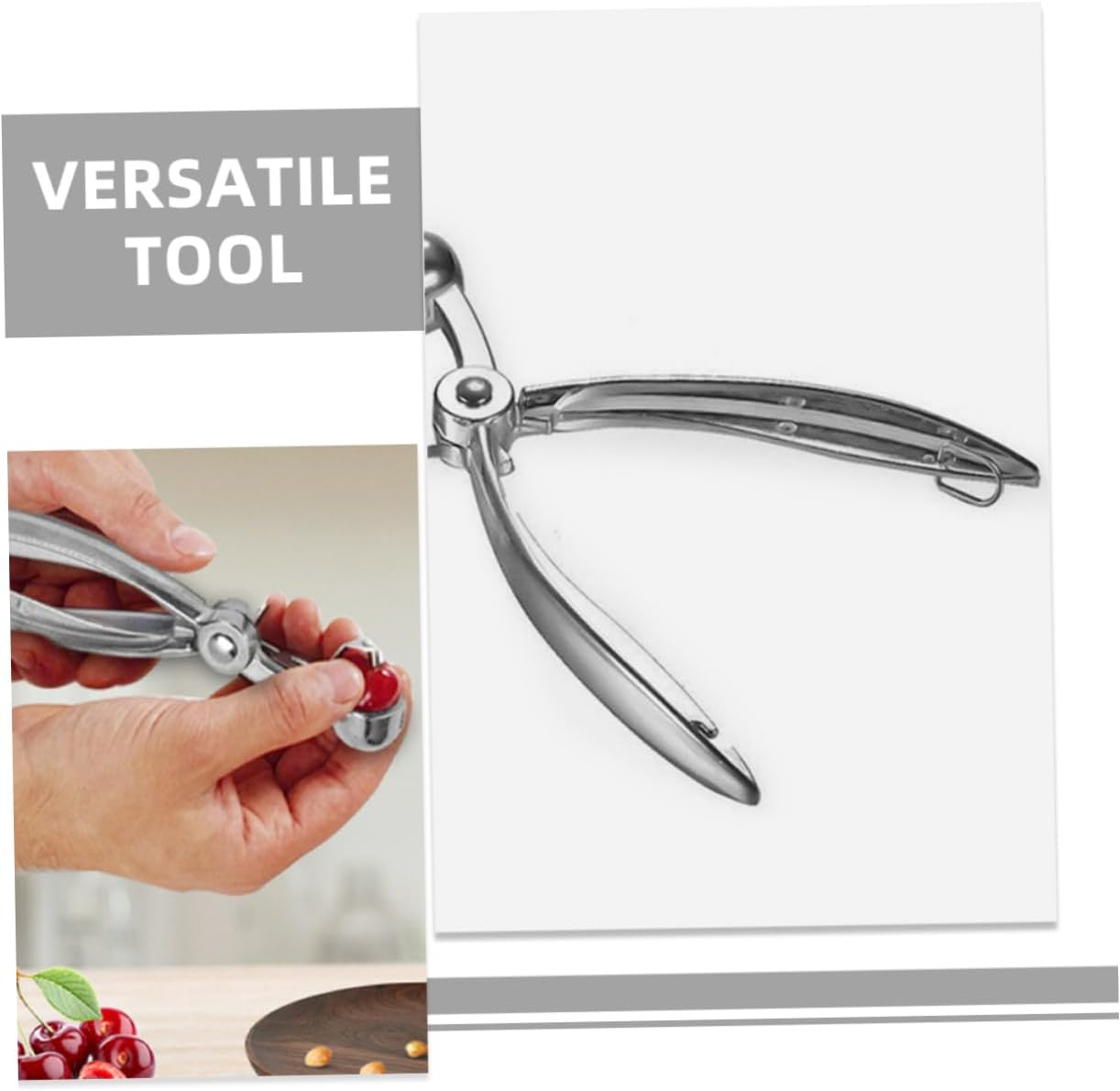STOBAZA Stainless Steel Cherry Pitter Olive Remover Heavy Duty Date Corer Tool Fruit Pit Remover for Kitchen Versatile