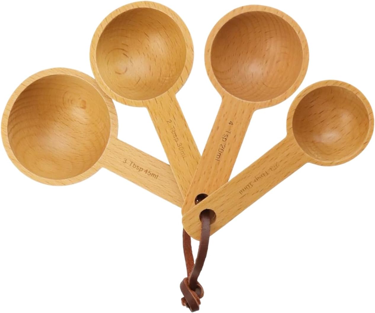 30ml Wood Measuring Spoon and Scoop Wooden Tablespoon 30ml Measuring Scoop 2 TBSP Retro Coffee Spoons for Dry Ingredients Ground Tea Spice (Wood Color, 2TBSP)