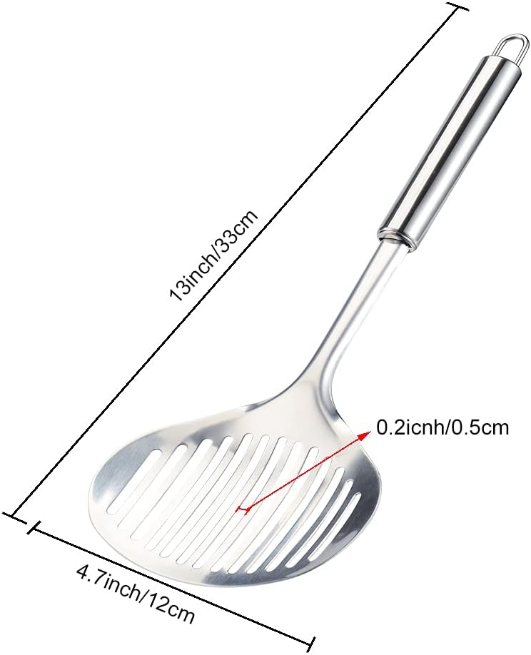 Tenta tenta kitchen Solid Stainless Steel Spider Strainer Skimmer Ladle for Cooking and Frying, Kitchen Utensils Wire Strainer Pasta Strainer Spoon Hot Pot Fat Skimmer Spoon Set of 3