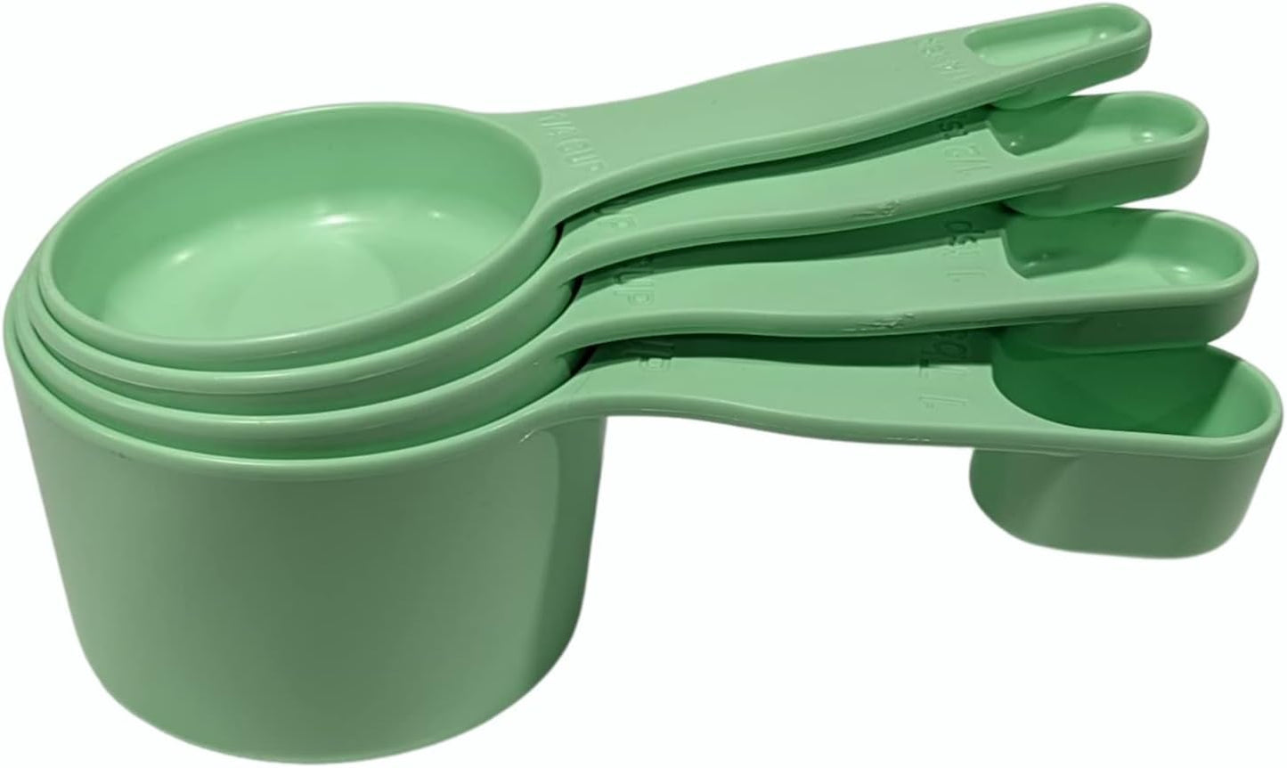 Storage Theory 2-in-1 Measuring Cups & Spoons Set (4-Piece) - Nesting Space-Saving Kitchen Gadget - BPA-Free Food Grade Plastic - Dishwasher Safe for Baking, Cooking, Coffee - White