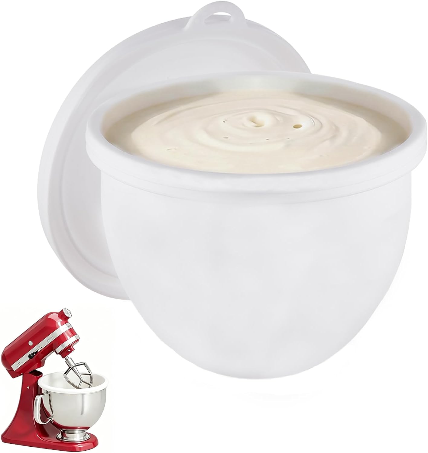 Ceruaxb Silicone Bowl Liners for KitchenAid 5 Qt Tilt-Head Stand Mixer, 3 Pack with Lids, Non-Stick Mixing Bowl Inserts, Food-Grade, Easy Clean, Ideal for Dough Proofing & Food Prep