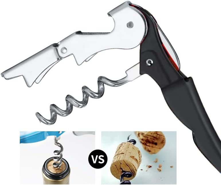 Kit-Home Professional Waiter Corkscrew Wine Openers Set (4 PCS),Upgraded with Heavy Duty Stainless Steel Hinges Wine Key for Restaurant Waiters, Sommelier, Bartenders