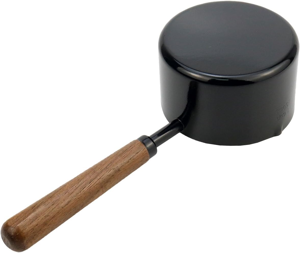 1pcs 1/3 Cup Measuring Cup with Wooden Handle Stainless Steel Measuring Scoop 80ml Measuring Spoon Black 1/3 Measuring Cups for Baking Cooking Wet and Dry Ingredients (80ml)