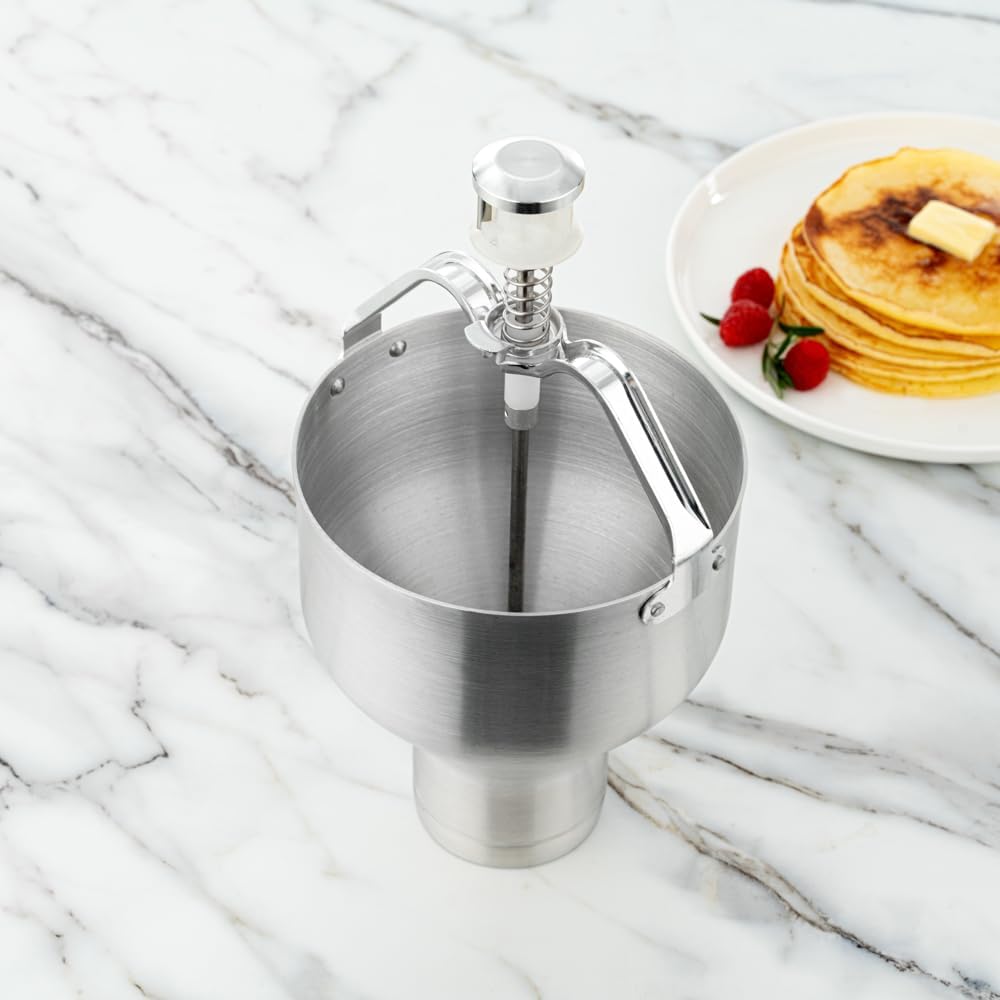 Restaurantware Met Lux 88 Ounce Waffle Batter Dispenser 1 Durable Pancake Dropper - Easy To Use With Portion Control Dial Settings Aluminum Cupcake Batter Dispenser Make Crepes or Biscuits
