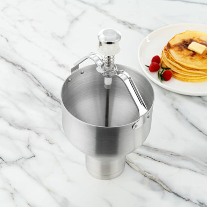 Restaurantware Met Lux 88 Ounce Waffle Batter Dispenser 1 Durable Pancake Dropper - Easy To Use With Portion Control Dial Settings Aluminum Cupcake Batter Dispenser Make Crepes or Biscuits