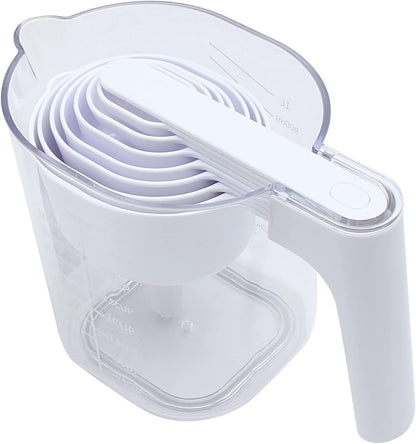 COOK WITH COLOR Measuring Cup Set - 9 PC. Nesting Stackable Liquid Measure Cup, Dry Measuring Cups and Spoons with Funnel and Scraper (Pastel)