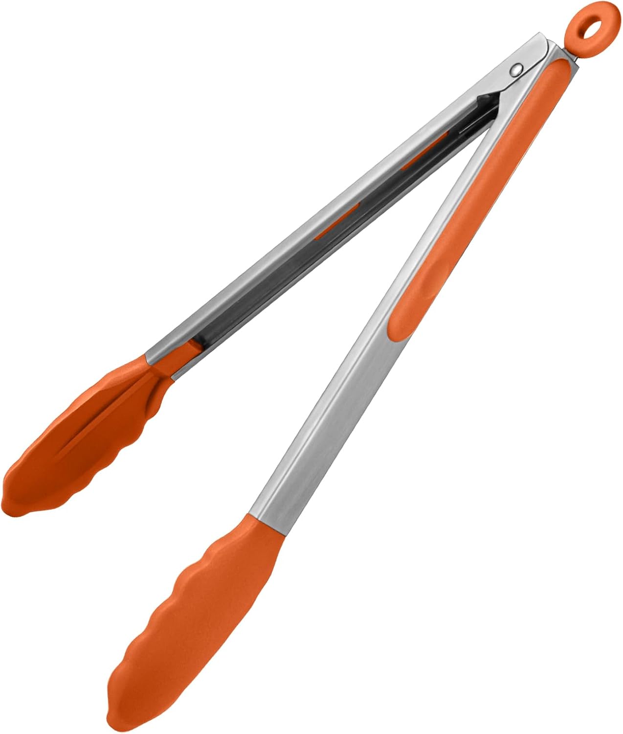 600ºF Heat Resistant Kitchen Tongs: U-Taste 9 inch Silicone Cooking Tong with Firm Sealed Non Stick Rubber Tips & Silicon Coated 18/8 Stainless Steel Handle & Smooth Locking for Serving Salad (Black)