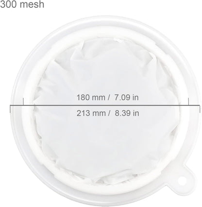 8.4in 80 Mesh Big Nylon Mesh Filter Ultra-Fine Sieve Sediments Strainer PP Frame for Straining Juice,Honey,Tea