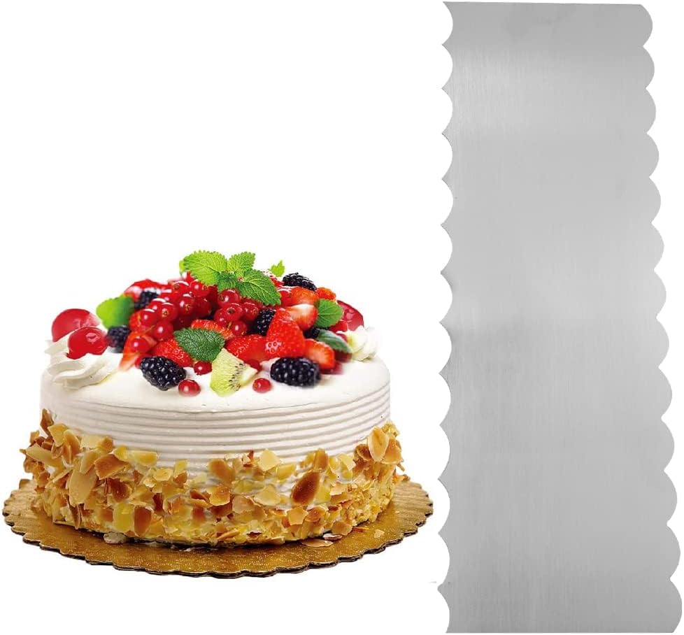 8.6 Inch Stainless Steel Cake Scraper Metal Scraper for Cake Smoother Leveler Scraper Cake Decorating Comb Cake Cutter for Mousse Butter Cream