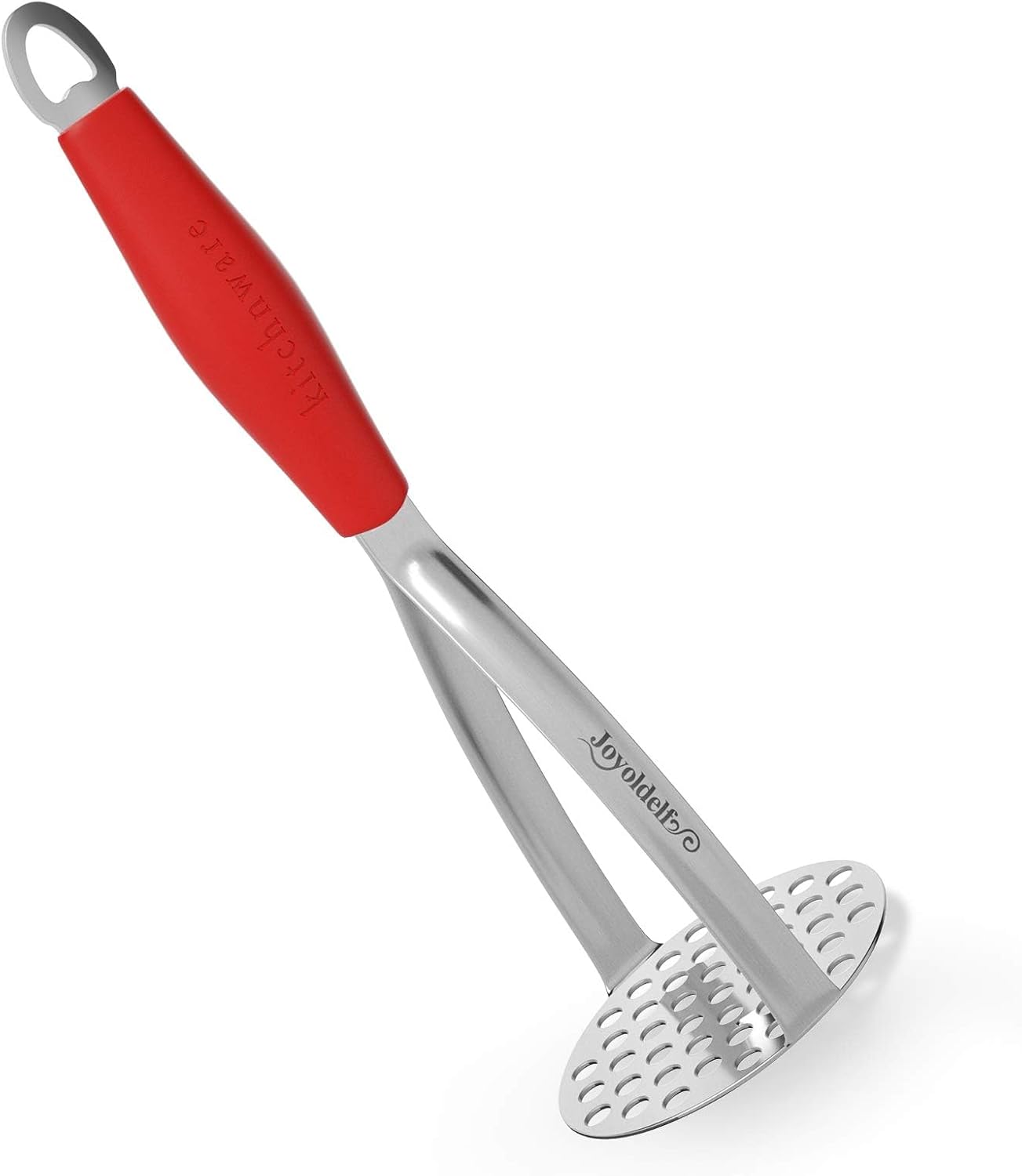 Joyoldelf Heavy Duty Stainless Steel Potato Masher with Potato Peelers, Masher Kitchen Tool & Food Masher/Potato Smasher with Silicone Handle, Perfect for Bean, Vegetable, Fruits, Avocado, Meat