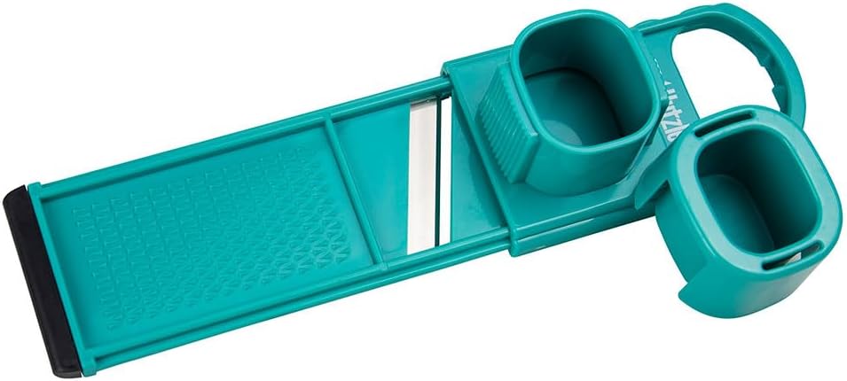 Hutzler Mini-Mandoline Garlic Slicer/Shredder, Turquoise