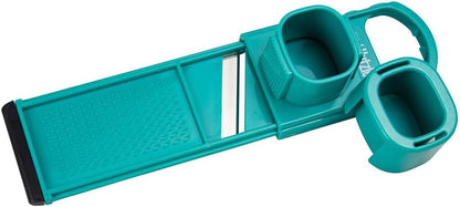 Hutzler Mini-Mandoline Garlic Slicer/Shredder, Turquoise