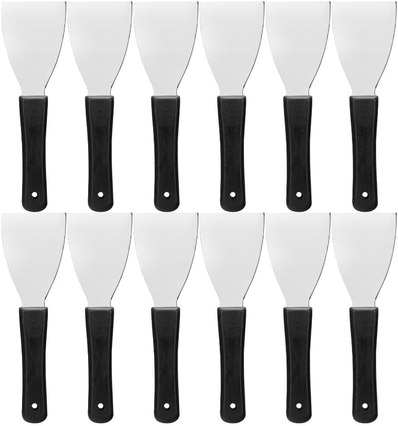 SPARTA Steel Handheld Scraper Kitchen Scraper Tool with Food-Safe Plastic Handle for Griddles, Pans, Pots, and Cutting Boards in Commercial Settings, Stainless Steel, 3 Inches, Pink