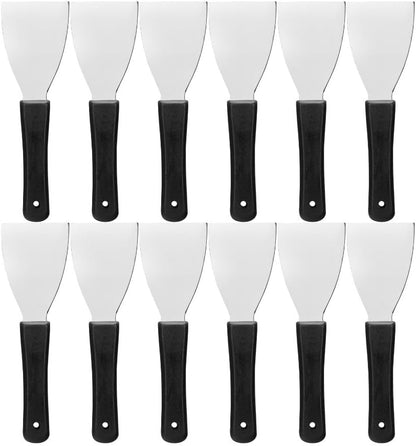 SPARTA Steel Handheld Scraper Kitchen Scraper Tool with Food-Safe Plastic Handle for Griddles, Pans, Pots, and Cutting Boards in Commercial Settings, Stainless Steel, 3 Inches, Pink