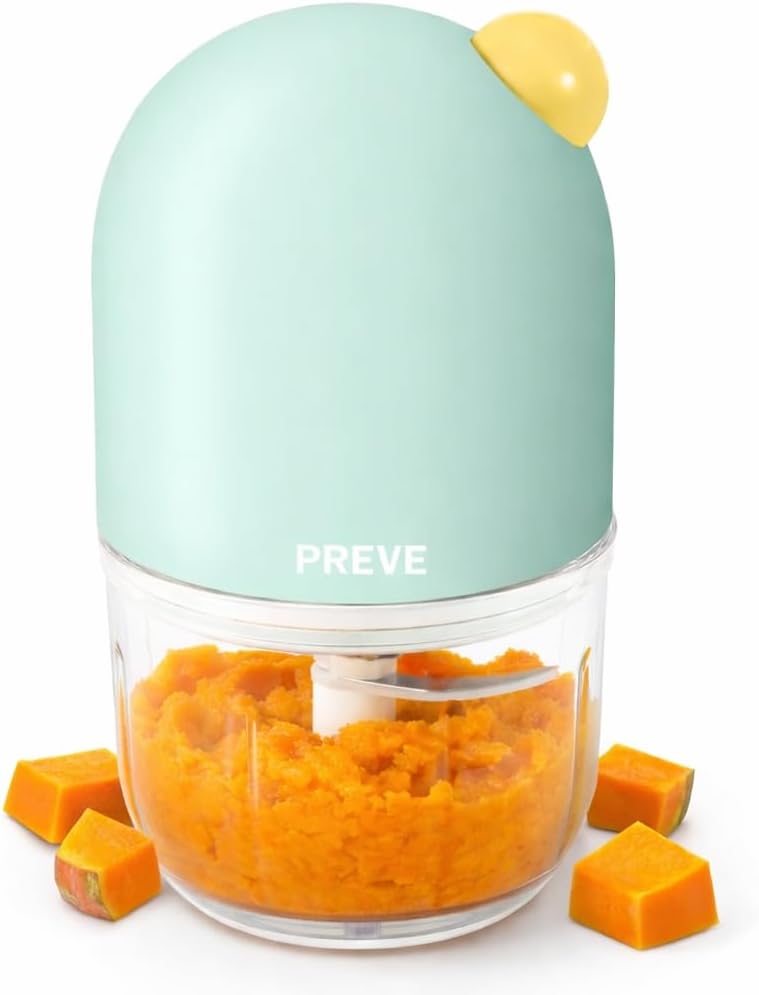 Baby Food Maker, Baby Food Processor for Fruit, Vegatable, Meat, Small Food Chopper Puree Blender with 300ml Glass Bowl, Baby Essentials