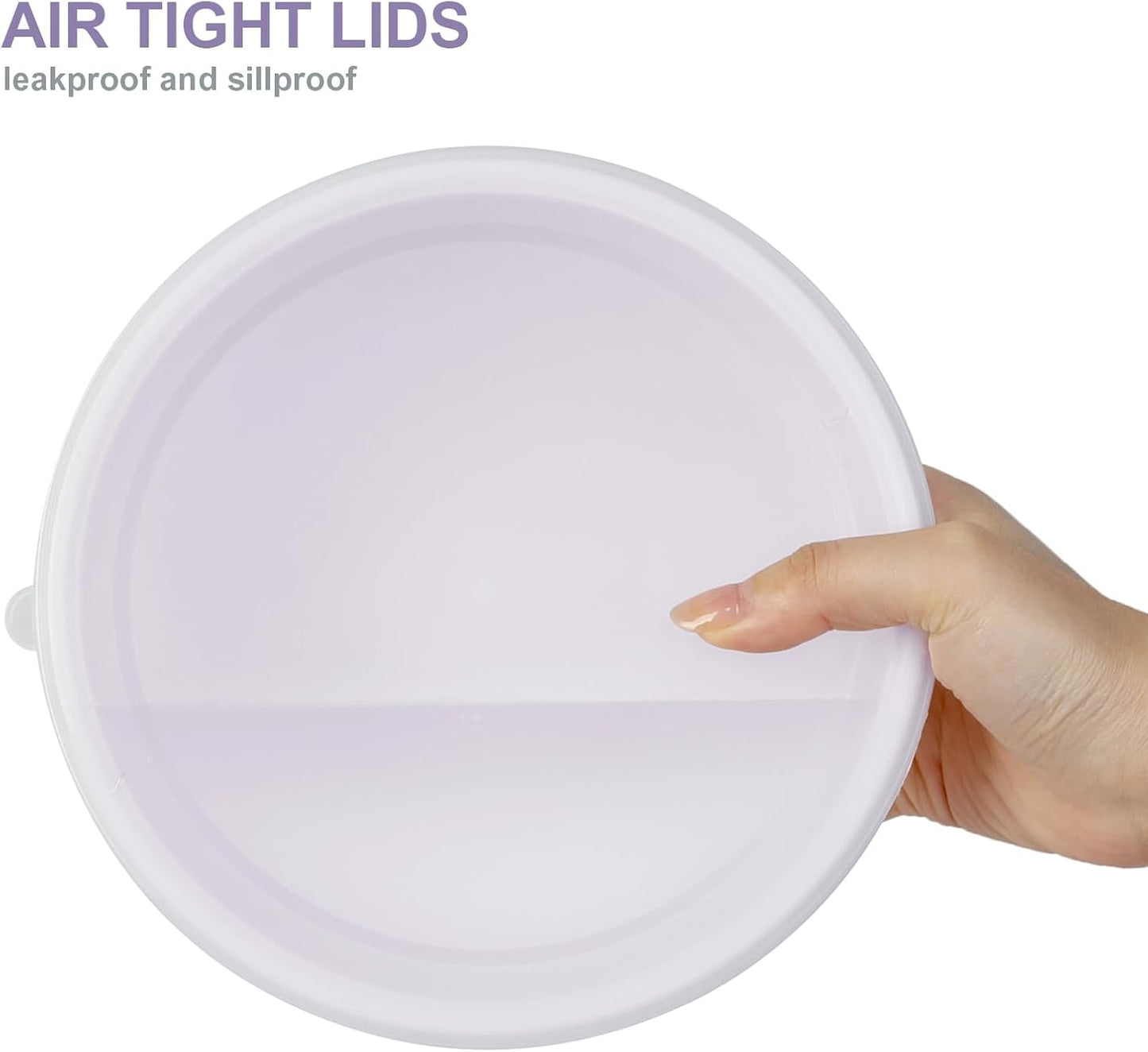 BoxedHome BPA Free Plastic Round Mixing Bowl with Lids, 12 Pack Nesting Bowls with Lids Set, Microwave and Dishwasher Safe Prep & Serving Bowls Great for Mixing, Baking, Serving (Pink, 12pcs)