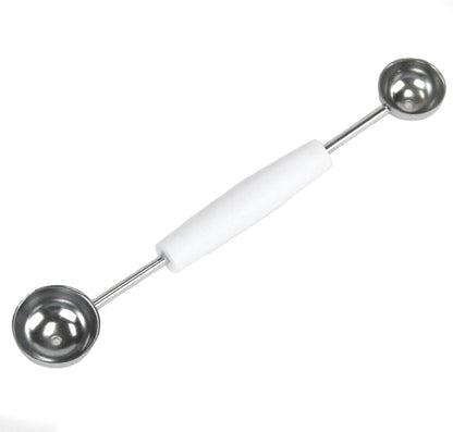 Chef Craft Double Sided Stainless Steel Melon Baller, 7.5 inches in length, White