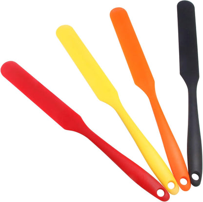 4 Pcs Silicone Jar Spatula, Non-Stick Heat Resistant Cake Cream Spatulas Set, 9.8 inch Cake Cream Butter Spatulas(4 colors）