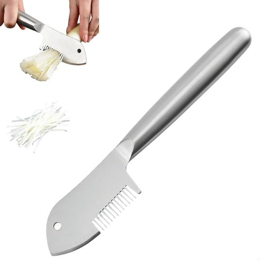 Stainless Steel Multi-Purpose Julienne Peeler, Vegetable Peeler and Julienne Slicer with Sharp Blade - Ergonomic Non-Slip Handle, Dishwasher Safe, 8.9 Inches for Vegetables and Fruit (1pcs)
